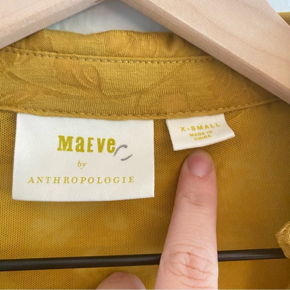 Maeve Lydia Wickeltop Gold Long Sleeve Wrap Blouse - Picture 5 of 8